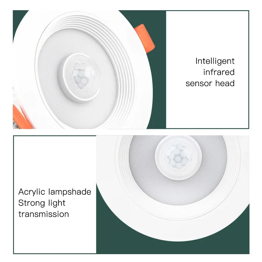 Luz descendente LED con Sensor de movimiento PIR, foco empotrable de 85-265V, 5W, 10W, 15W, 20W, para entrada, pasillo, escalera, garaje