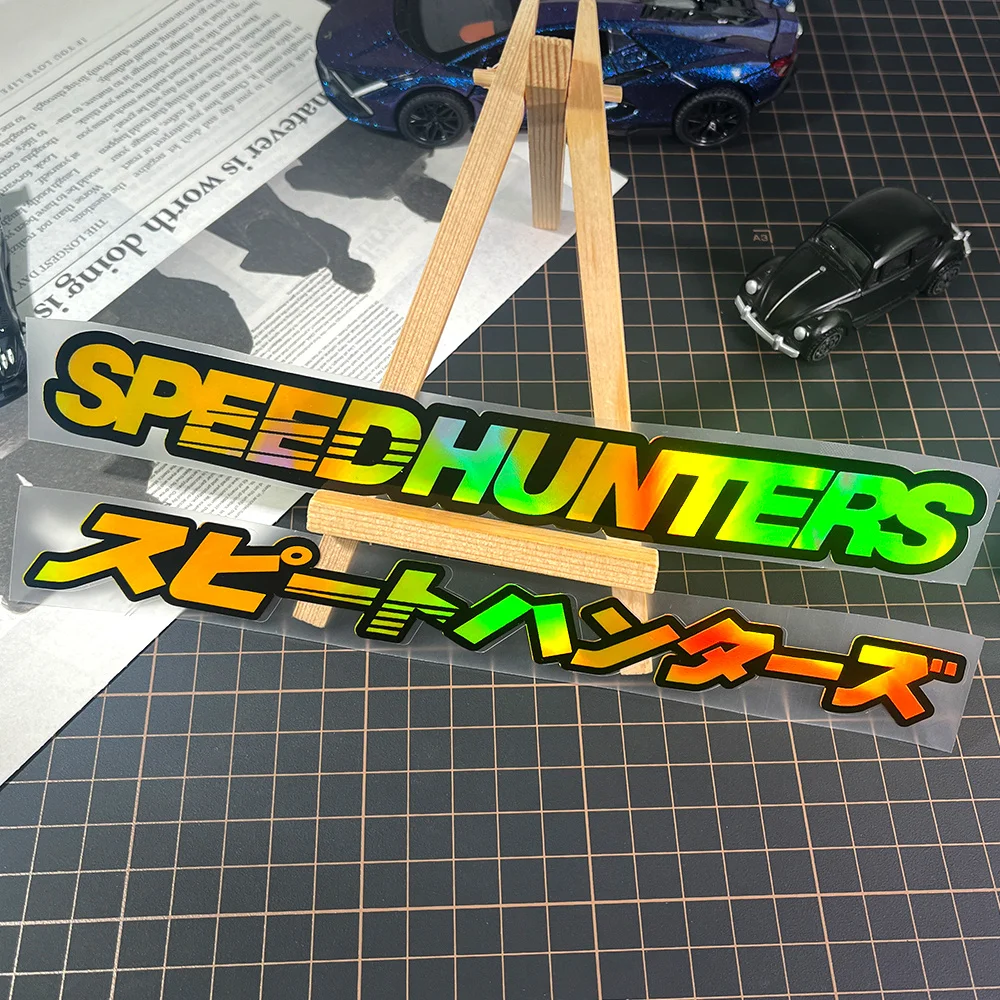 

Красочная светоотражающая водонепроницаемая наклейка на бампер с защитой от солнца, в стиле JDM, с изображением скоростного охотника, английская и японская мотоциклетная наклейка