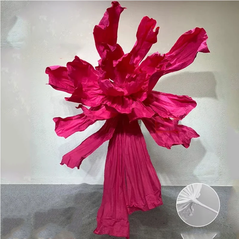 Handmade Wrinkled Paper Flower Iris Artificial Marriage Decor Big Flower Event Wedding Party Backdrop Decor Stage Window Layout
