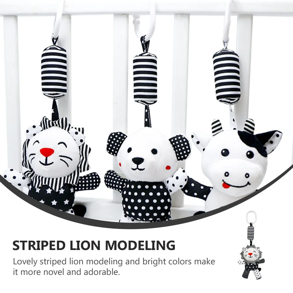 

1Pcs Black White Crib Pendant Lion Shape Colorful Newborn Nursery Decor Hanging Chime for Baby Visual Stimulation Motor Skills