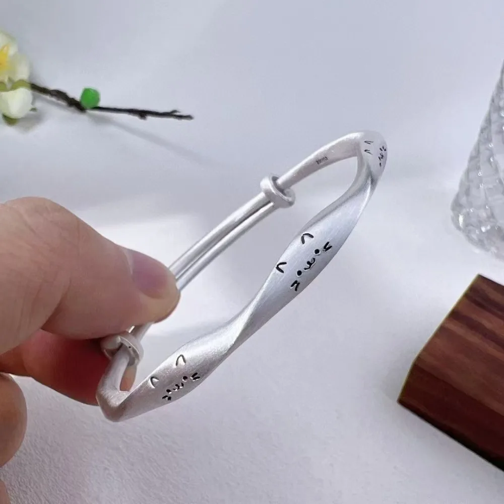 

Sweet Classic Copper Bracelets Adjustable Ethnic Style Cat Bangle Vintage Cute Hand Bracelet Gifts