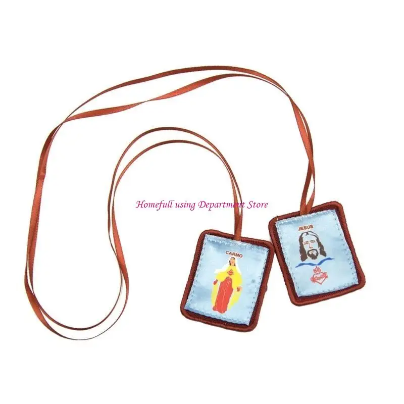 

Our Lady of Mount Catholic Red Scapular Religious Necklace for Baptisms and Church Event First Holy Communion