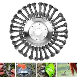 Lawn Mower Weeding Disc 8 Inch Wire Weeding Wheel 6 Inch Garden Tool Lawn Mower Accessories Twisted Wire Disc Type Wire Wheel