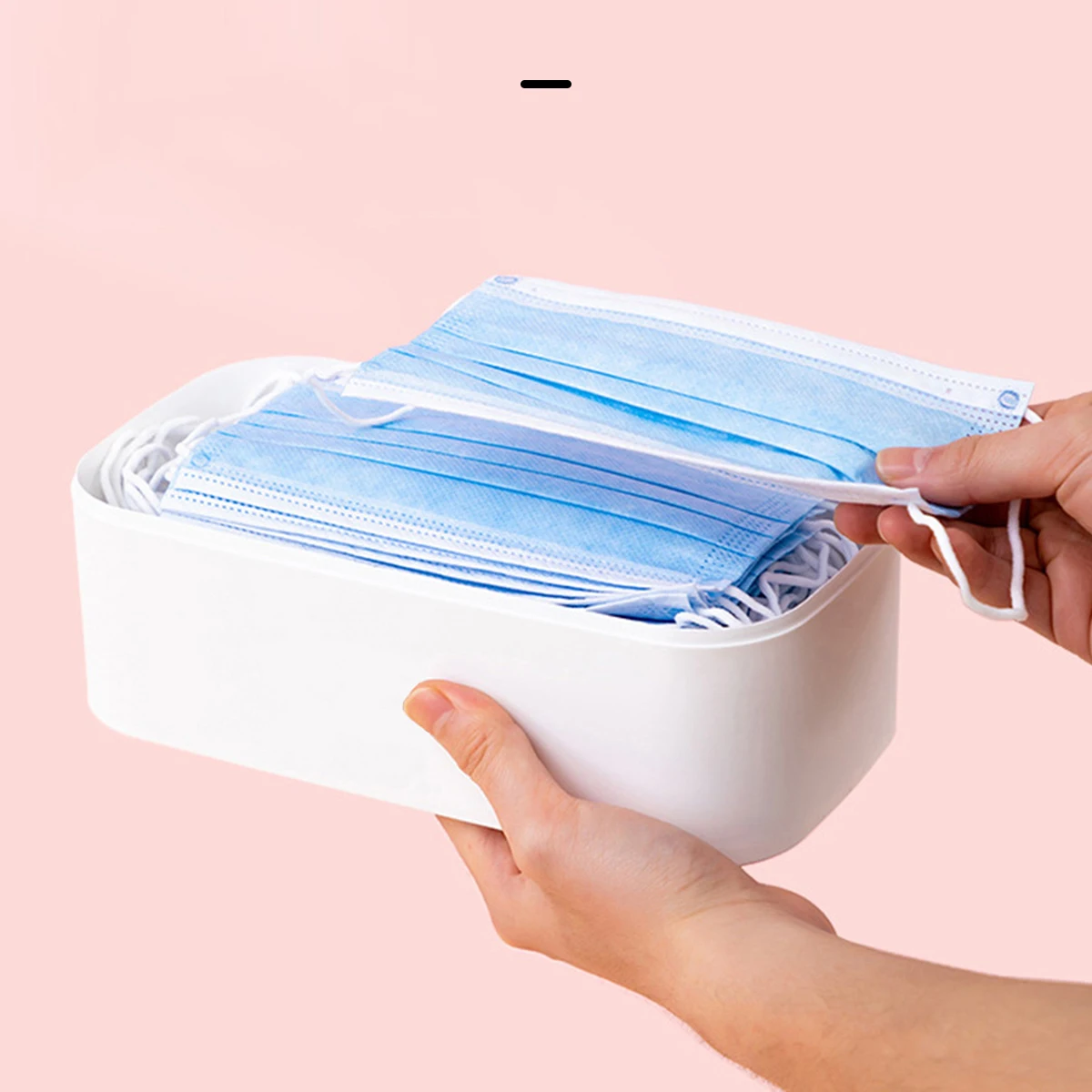 

1Pc Mask Storage Box Container Storage Case Portable Storage Box Mask Container (Dark Blue, One Layer)