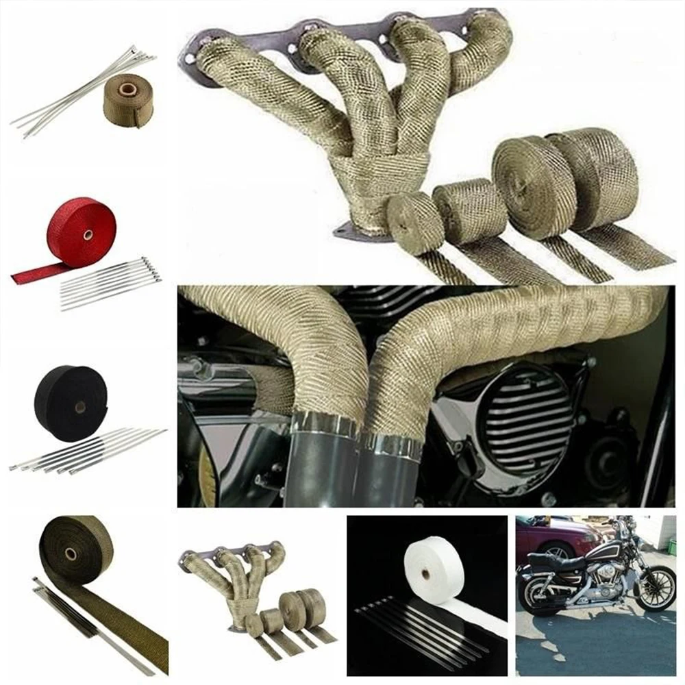 5M*2.5CM motorcycle exhaust pipe with heat insulation Motorcycle fiberglass heat insulation comes with 4 zip ties as a gift image 5