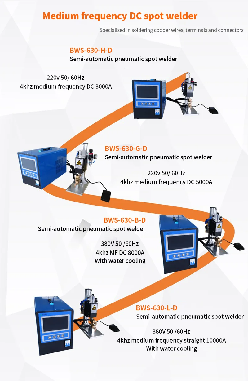 Saldatrice a punti 2000A-20000A saldatrice Laser pneumatica saldatura frequenza intermedia per cablaggio in filo di rame filo di ottone metallico