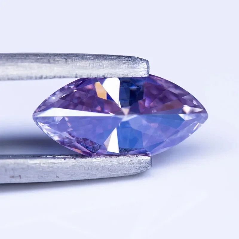 Moissanite Stone Marquise Cut Light Purple Color VVS1 with GRA Certificate for Gemstone Charms Advanced Jewelry Making Materials