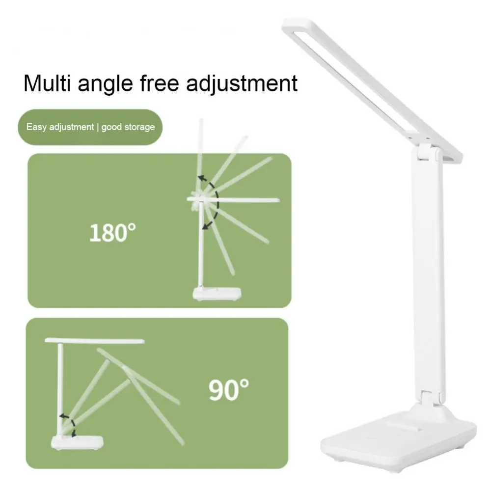 Led Tafellamp Usb Oplaadbare 3 Kleur Traploos Dimbaar Bureaulamp Touch Opvouwbare Oogbescherming Lezen Indoor Nachtverlichting