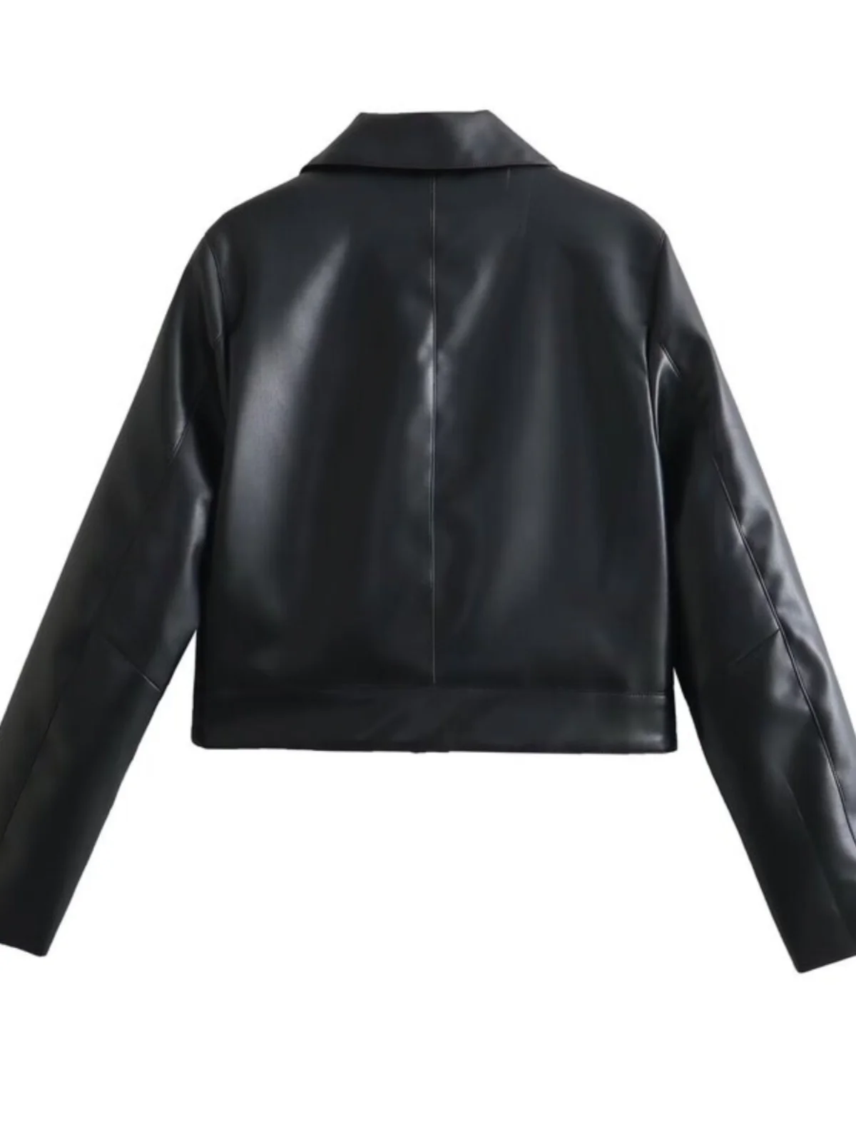 

Faionable ort Leather Jaet, женская весна 2024, отложной воротник, уличная одежда, облегающий крой, другой материал 00%