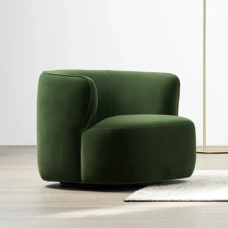 

N N Retro Single-Seat Sofa Chair Modern Simple Rotating Dark Green Leisure Chair Balcony Armchair