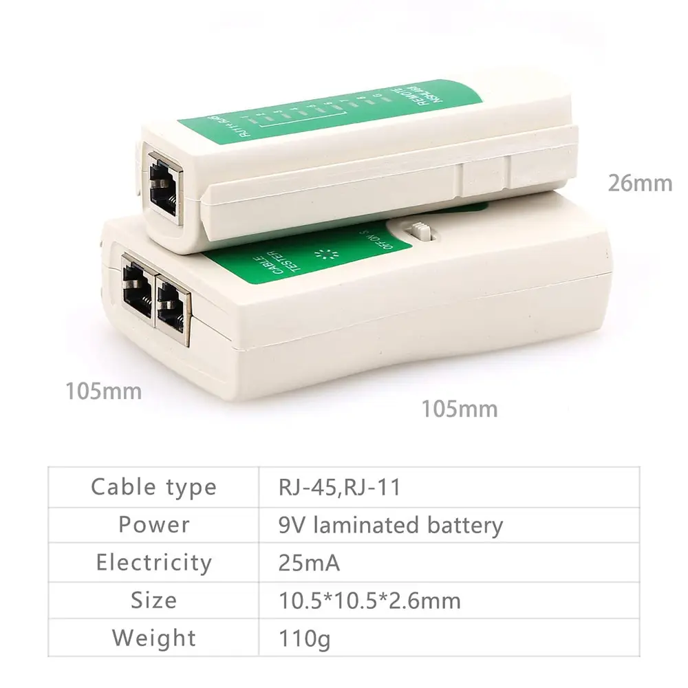 Ampcom netzwerk kabel tester rj45 ethernet kabel tester lan test tool für cat5 cat6 cat7 8p 6 lan kabel und rj11 telefon kabel