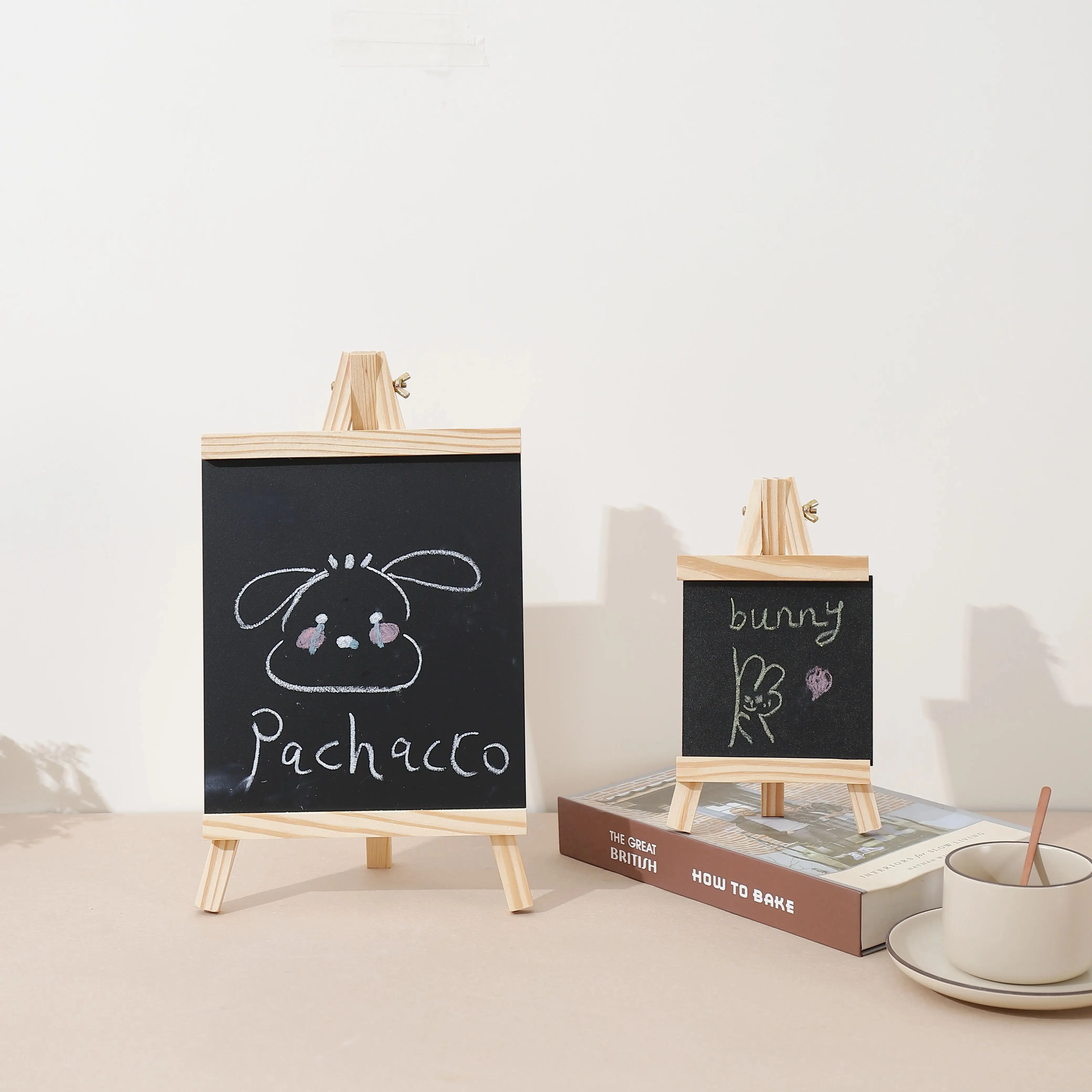 Multisize Collapsible Wooden Boards Practical Drawing Blackboard Durable Black Chalk Writing Supplies Pine Wood Easel for Kids