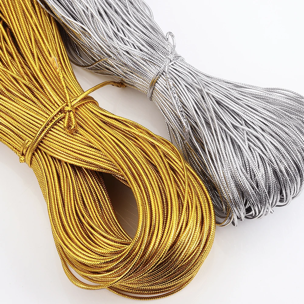 90M Rope Gold Silver Color Cord Gifts Packing String Thread for Jewelry Making DIY Braid Bracelet Price Tag Thanks Label Lanyard