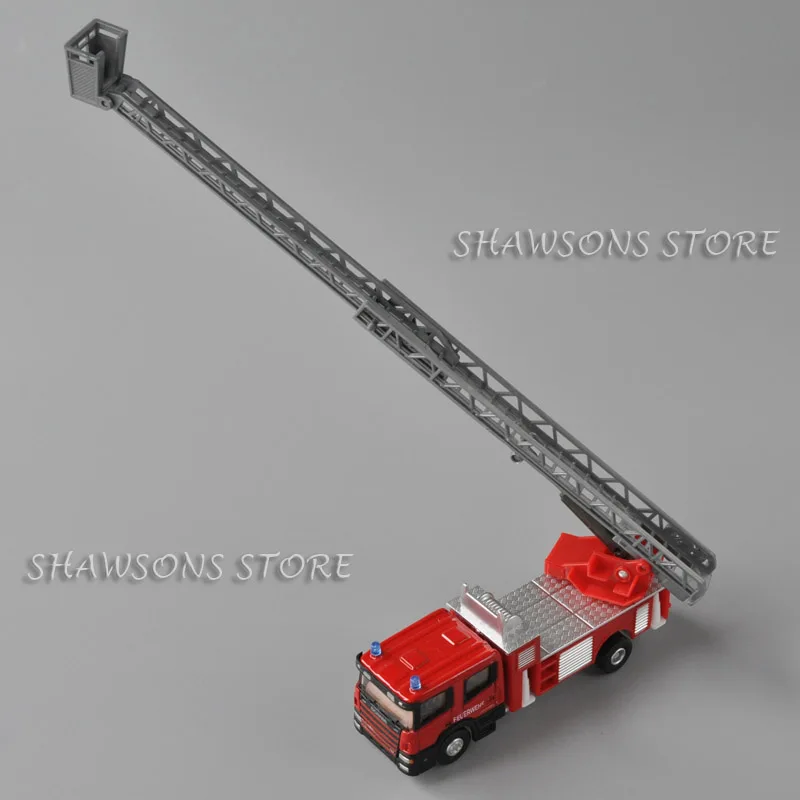 Joy City 1:72 Scale Diecast Vehicle Model Toy Scania Fire Fighting Truntable Ladder Truck Miniature Replica