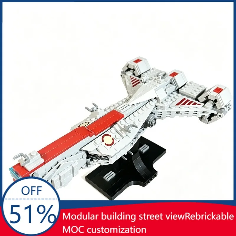 525PCS Midi-Scale Republic Frigate Consular-Class Cruiser MOC Creative Space Ship Model DIY Assembly Educational Toy Xmas Gift