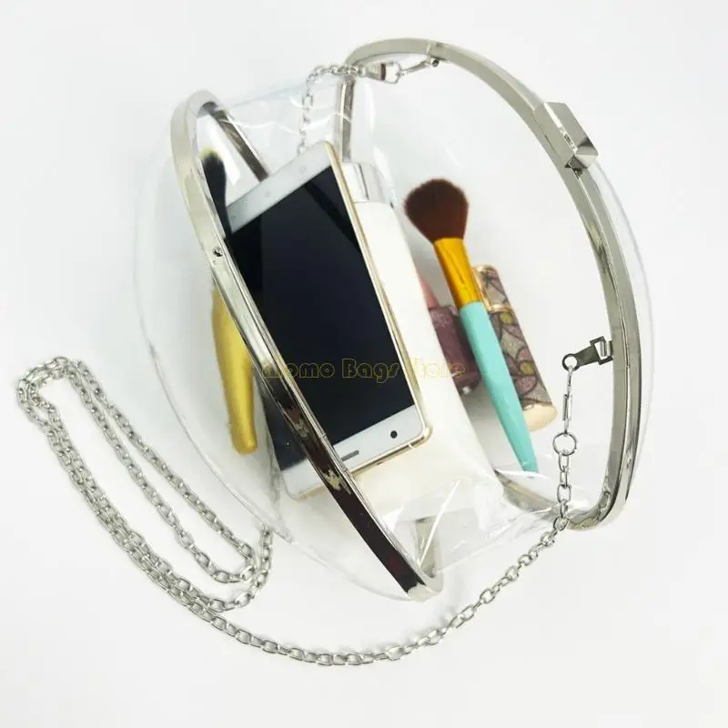 X90D براثن من الأكريليك الشفاف محافظ نسائية صغيرة حقيبة كروسبودي حقائب يد مسائية شفافة مع حقيبة كتف بحزام سلسلة ذهبية #5
