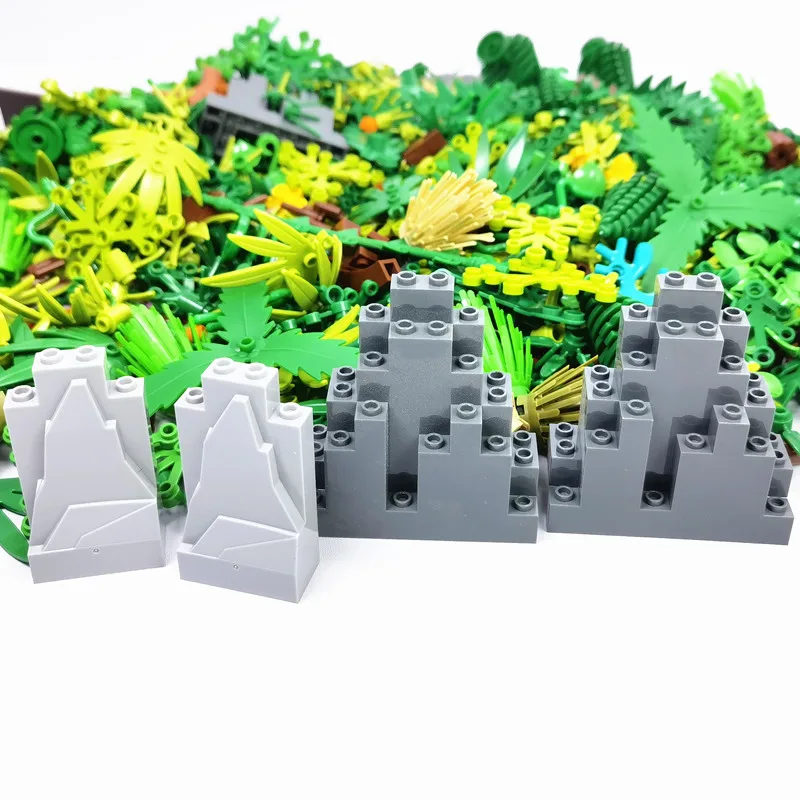 500 1000g Tree Plants Parts Building Blocks Hills MOC Bricks Toys Accessories Compatible Grass Bush Jungle Military City Friends