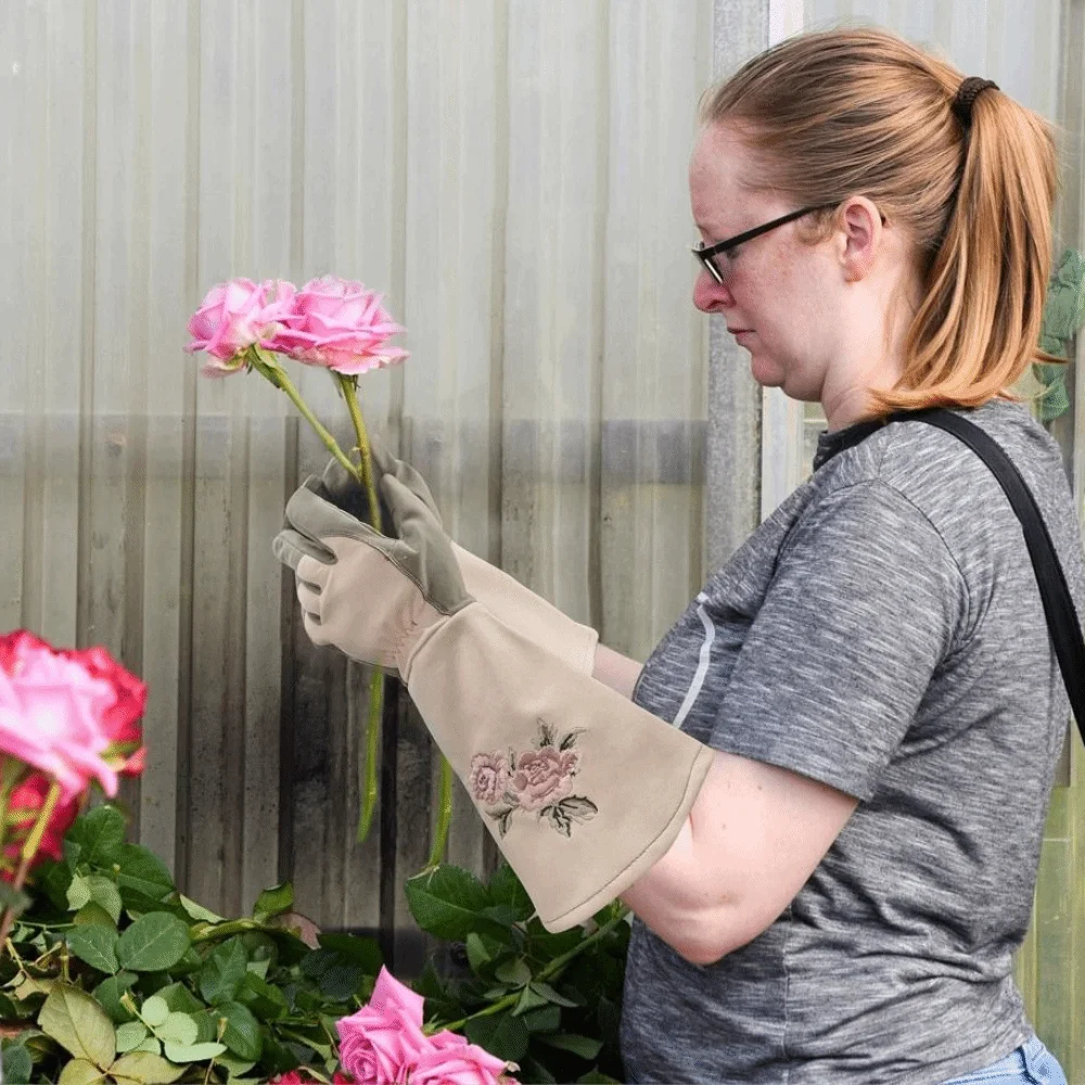 防水ガーデニンググローブ-オックスフォード生地-通気性のある棘防止手袋-安全耐刺性-耐久性のある剪定用手袋-庭仕事用