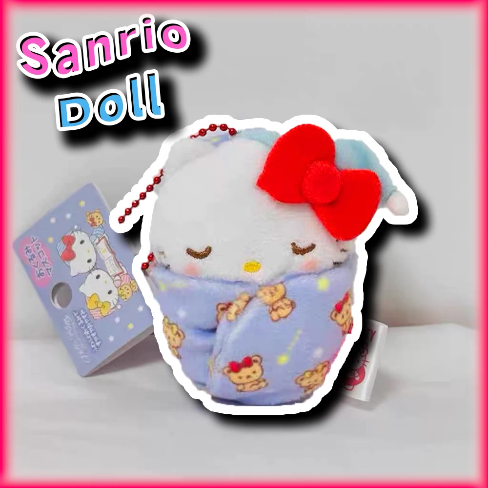 Kawaii Swaddle Baby Hello Kitty Plush Doll Sanrio Anime Keychain Cute Decoration Fashion Pendant Creative Bag Accessory