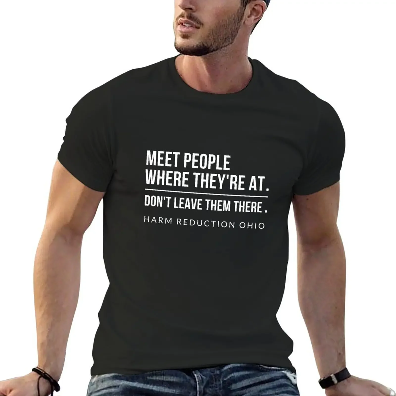 Meet People Where They're At T-Shirt plus size tops vintage clothes mens graphic t-shirts anime