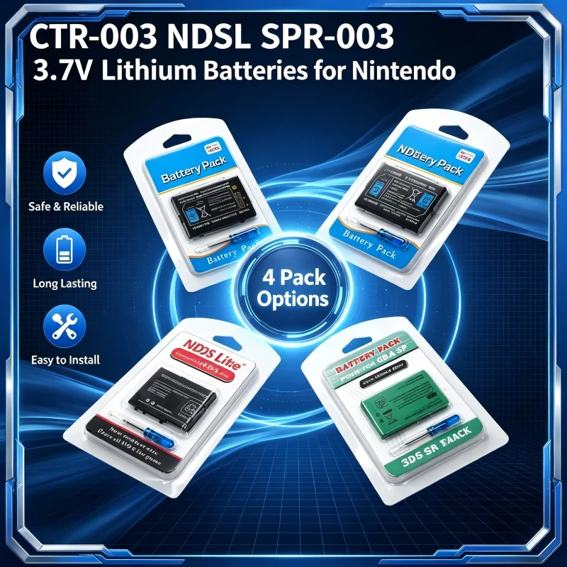 CTR-003 – bateria do konsoli, model DSL SPR-003, baterie litowe 3,7 V do konsol NEW 3DSLL, 3DSXL, N3DS, 2DS, GBA SP, Gameboy. — zdjęcie produktu 2