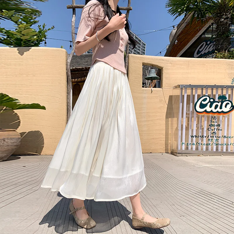 

Streamer Skirt Women's 2025 New Summer High Waist Pendant Skirt Mesh Skirt