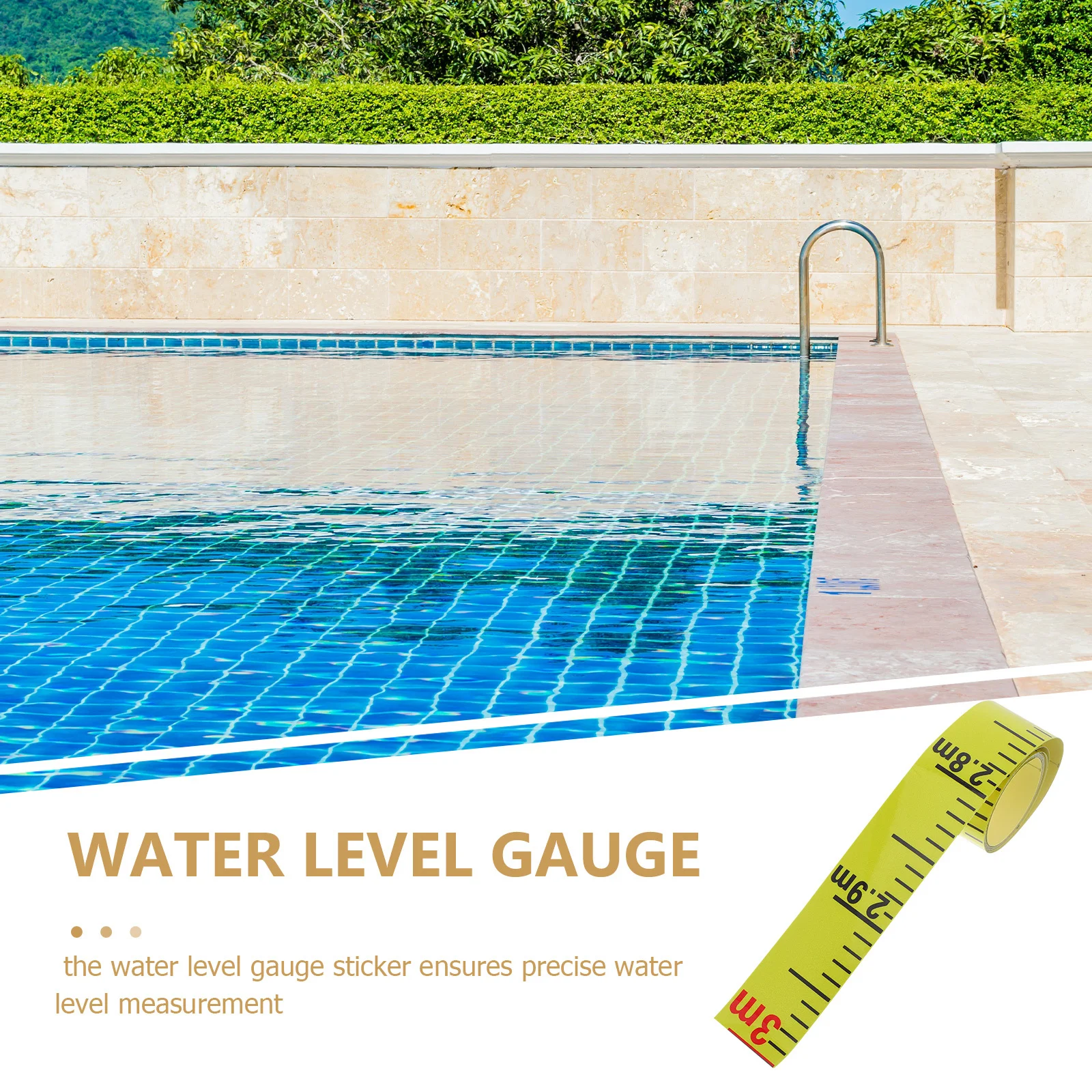 

Water Level Gauge Stickers Self Adhesive Waterproof Clear Markings for Pools Tanks Reservoirs Easy to Apply