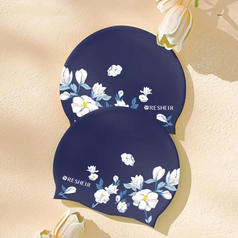 Bonnet de bain à fleurs de Rose, cheveux longs, élastique, imprimé, Style Vintage, léger, en Silicone, pour femmes