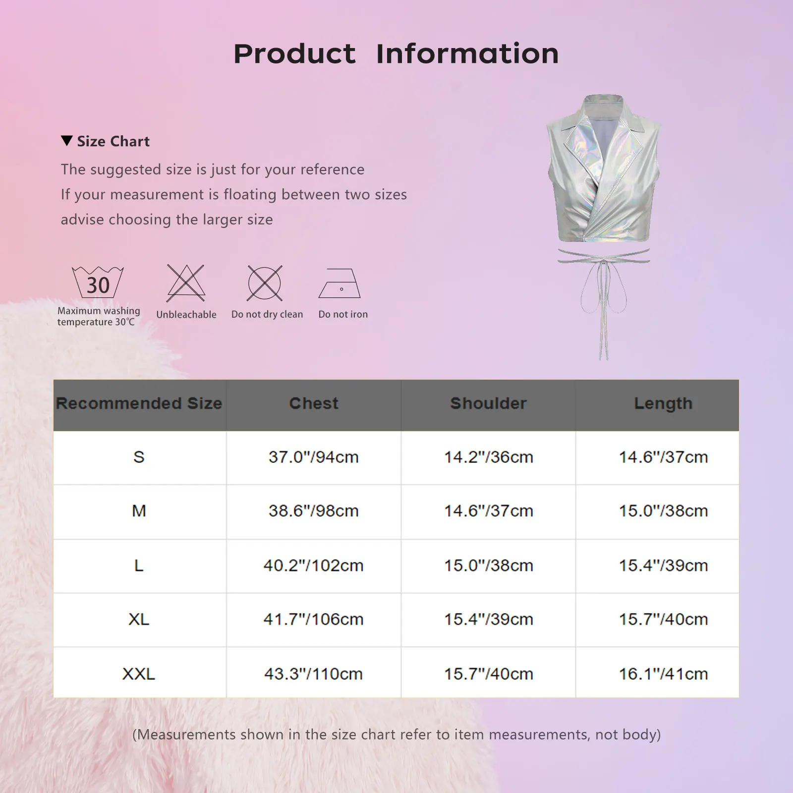

Women Metallic Slim Fit Crop Tops Notch Lapel Sleeveless Lace-up Tank Tops Vest for Jazz Modern Dance Disco Raves Club Party