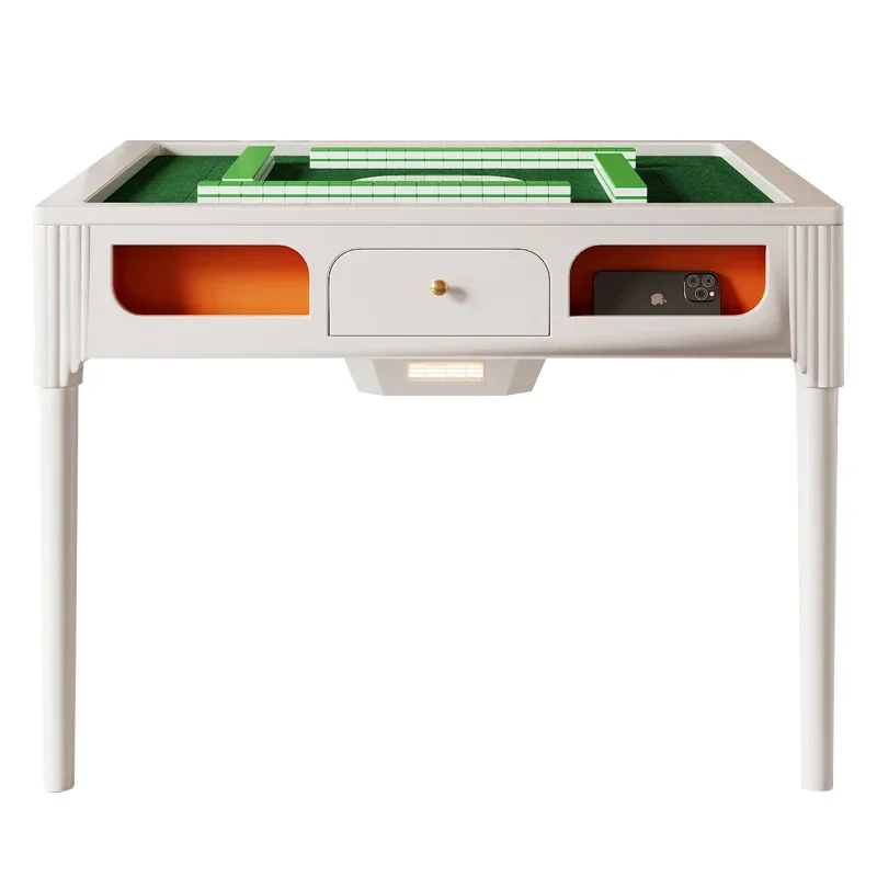 Fully automatic mahjong table with roasting fire Dual purpose cream style modern multi-function