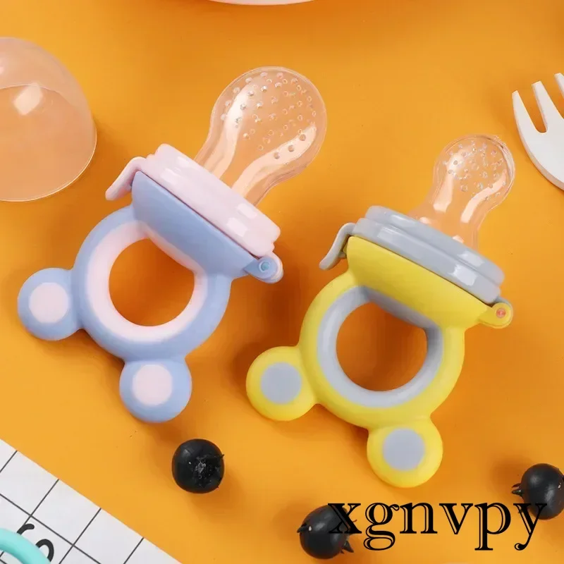 Baby Feeder Silicone Fresh Food Nibbler Kids Boy Girl Bear Ear Fruit Feeding Cute Infant Baby Supplies Nipple Soother Bottles