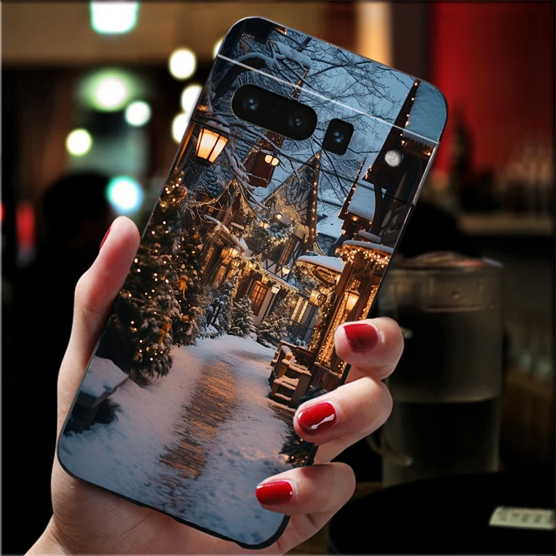 حافظة هاتف لهاتف جوجل بيكسل 10 برو XL 9 Pro XL 9A 8 7 6 Pro Pixel 8A 7A 6A Pixel 8 7 6 5 مشهد ضوء الثلج الشتوي #5