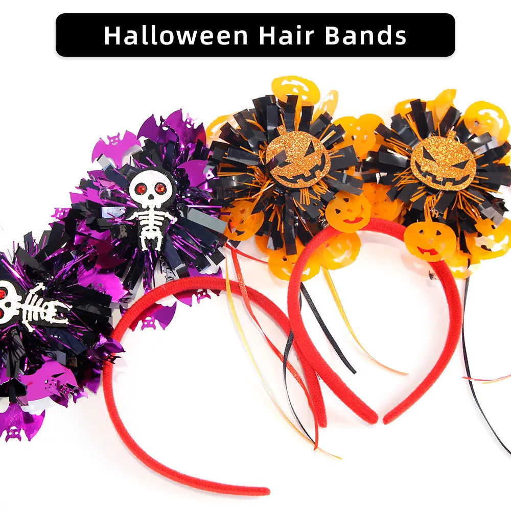 Halloween Tassel Pumpkin Spider Skeleton Hairband Costume Cosplay Headband Family's Halloween Party Photo Prop Decor Headdresses image 3