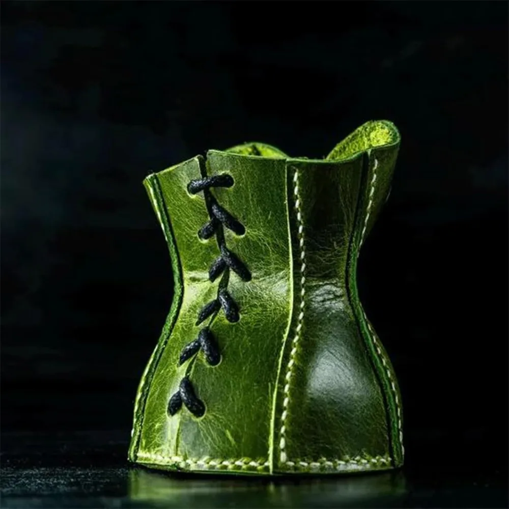 

Stylish Leather Corset Pencil Cup Multi-functional Creative Funny Pen Holder Makeup Brush Tabletop Storage Stationery Organizer