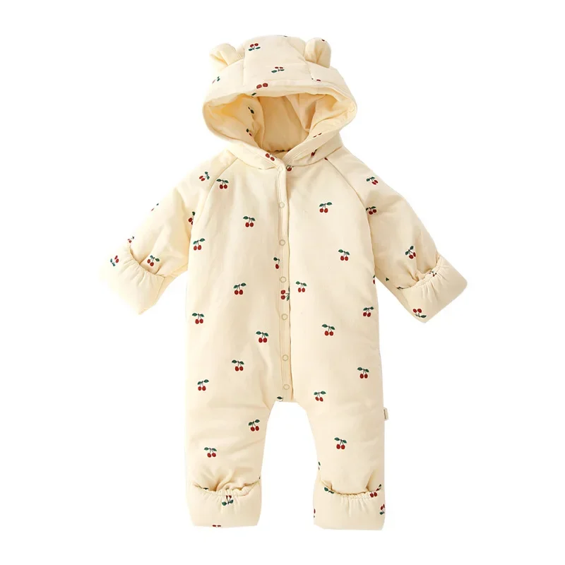 Infant and Toddler Cotton Clothing Winter Jumpsuit Newborn Three-layer Thickened Cotton Jacket Baby Warmth Go Out Clothes