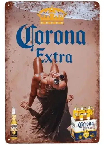 Corona Extra Neuheit Vintage; Metallschild für Bars & Männerhöhlen NEU!
