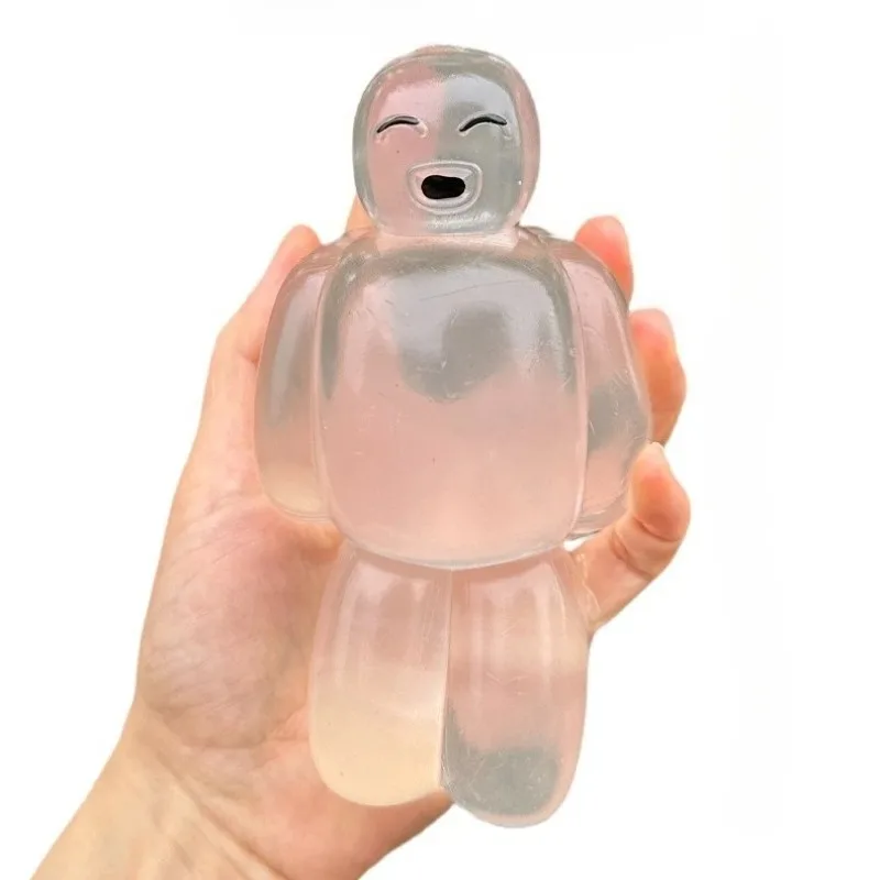 スクイーズ透明ゼリーロボット粘着玩具面白い超ソフトスローリバウンド水感覚スクイーズ玩具かわいいストレス解消ギフト