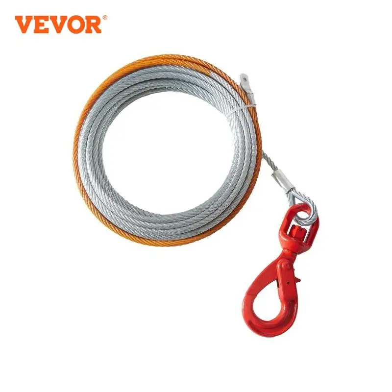 VEVOR 50/75/100Feet Galvanized Steel Winch Cable 3/8 Inch  Breaking Strength Wire Winch Rope For SUV Large Off-Road Vehicle