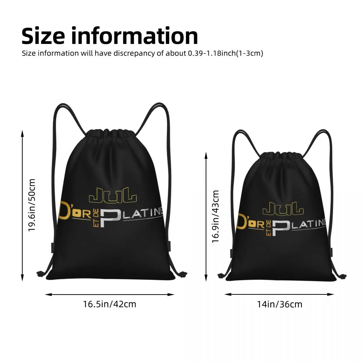 Jul Gold And Platinum Rapper Drawstring Backpack Sports Gym Sackpack Water Resistant String Bag for Yoga