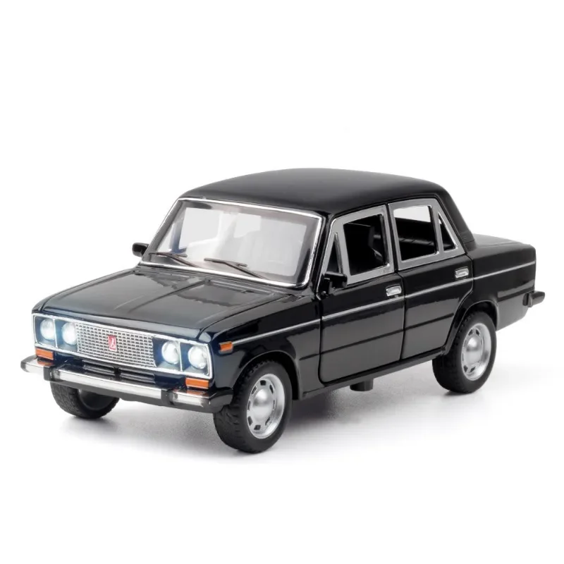 Simulation 1:24 LADA Vintage Car Model Die Casting Metal Toys Vehicles Sound and Light Children Boys Gift Voiture Miniature