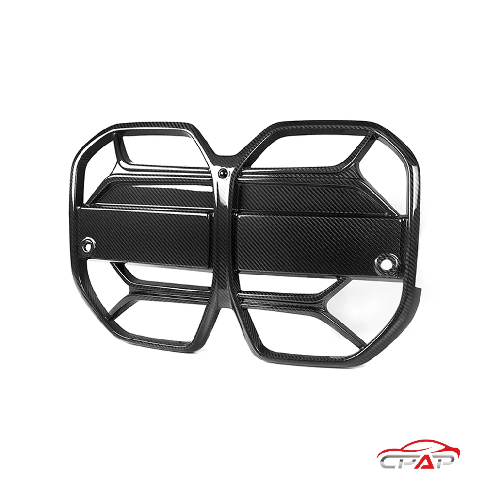 Real Dry Carbon Fiber Car Front Grill Kidney Bumper Hood Grille For BMW 4 Series i4 G26 2021-IN Electric Sedan Replacement Part