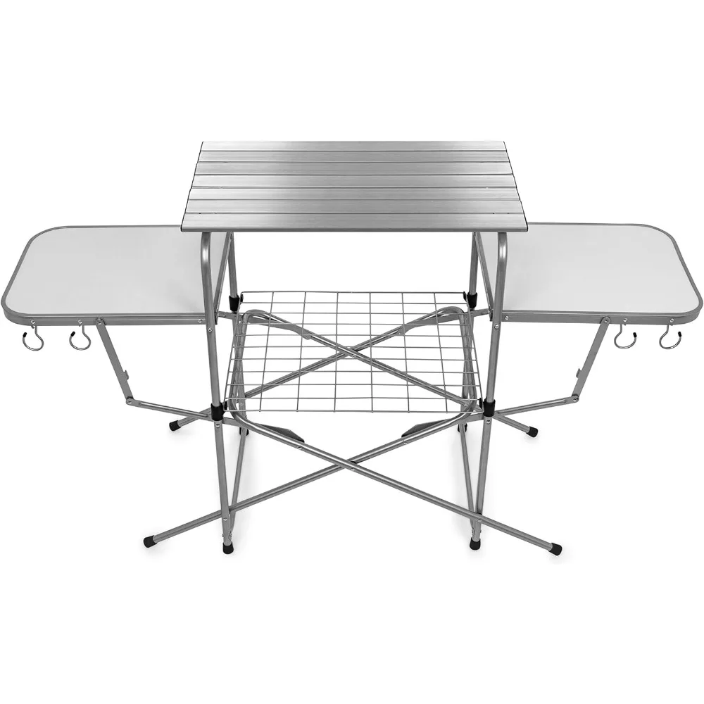 

Deluxe Portable Grill Table | Provides Plenty of Room for Grilling Gear | Ideal for Picnics, Camping, Boating, Tailgating