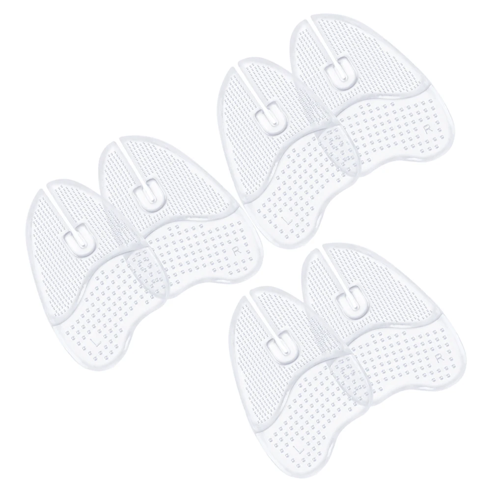 

3 Pairs Anti-slip Foot Pads Transparent Self-adhesive Metatarsal Insoles for Sandals Toe Protectors Comfort Shockproof Silicone