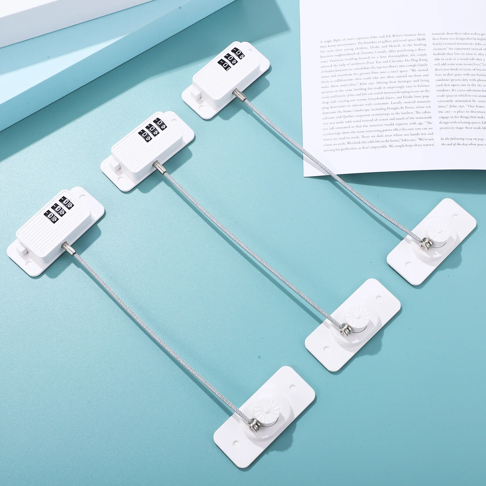 3 قطعة نافذة مع تركيب رمز خالية من الضرر للثلاجة والفريزر ودرج وخزانة الخزانة وأقفال أمان وأقفال الثلاجة