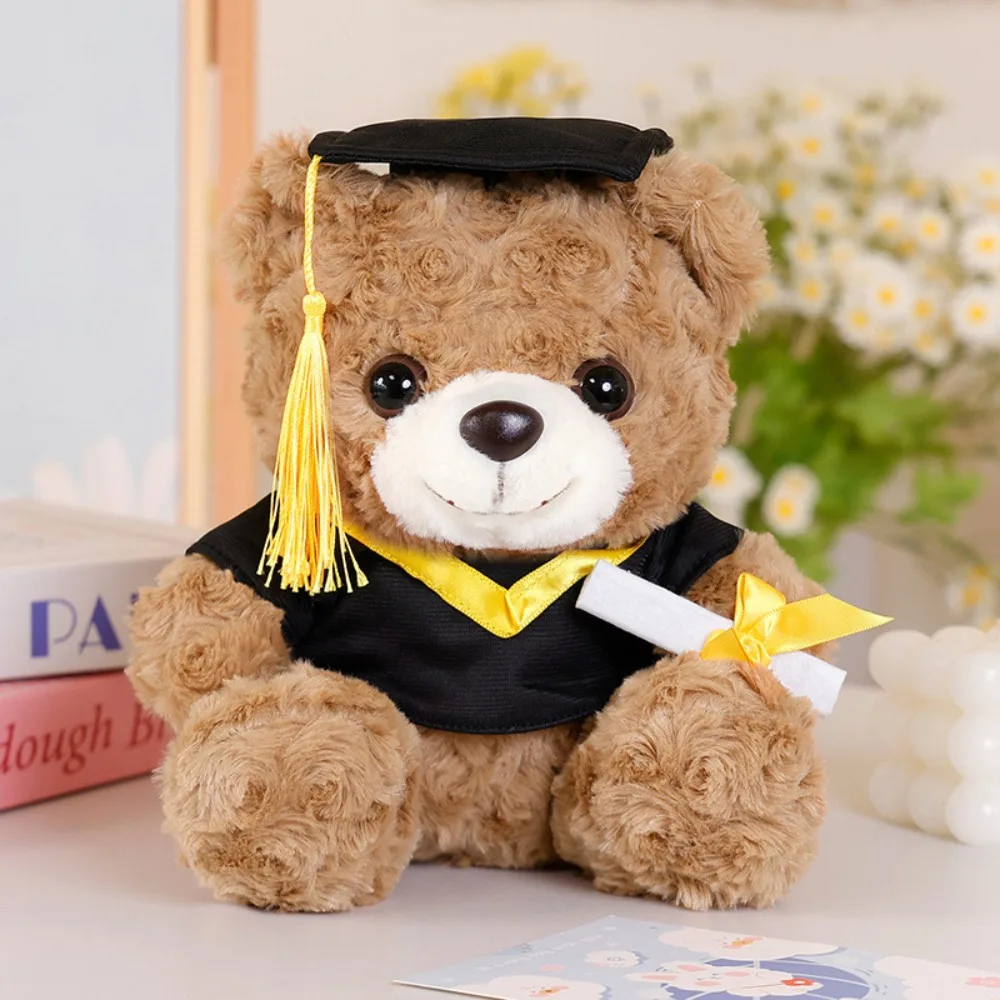 

Graduation Bear Plush Doll Toy 25cm Cartoon Dr.Bear Stuffed Dolls Soft Wear Bachelor's Clothes Cute Animal Toys Students Gift