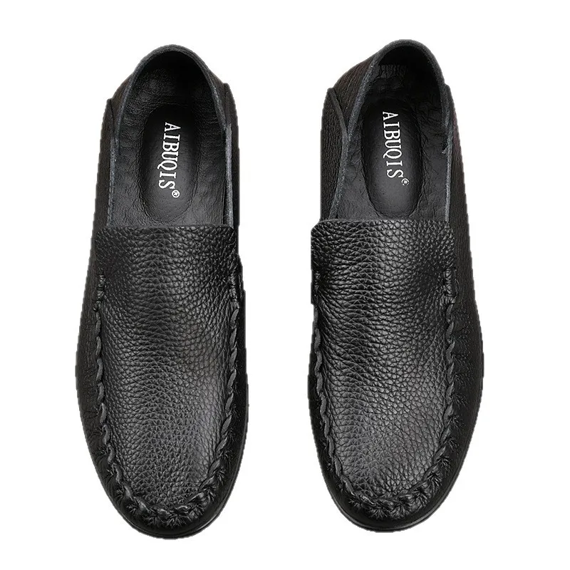 

High Quality Comfortable Shoes Men Leather Original Retro Top Layer Cowhide Men's Loafers Round Toe Leather Casual Shoes for Men