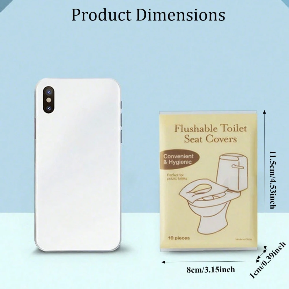 10pcs/pack Disposable Toilet Seat Covers Water-soluble Portable Toilet Seat Covers Portable Travel and Business Toilet Cushions view 5