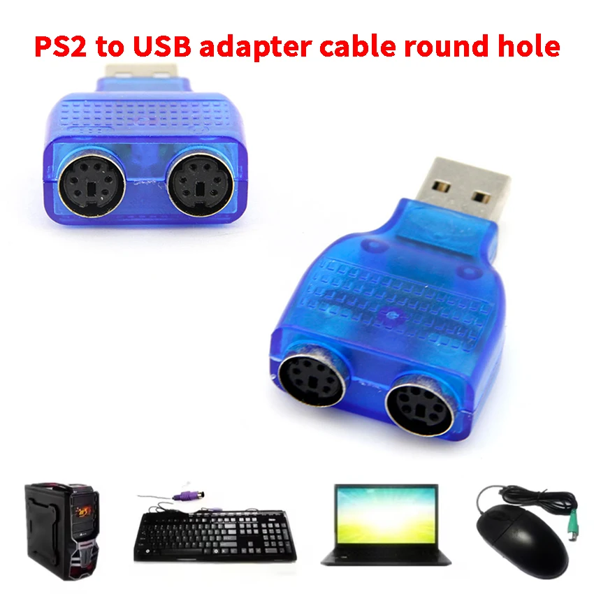 USB Male Converter Adapter To for PS2 Female for Mouse Mice Keyboard PC Cable PS2 To USB Adapter Cable Round Mouth