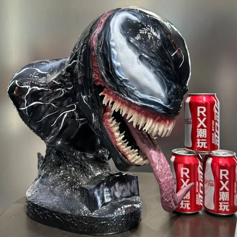 40cm High Quality Marvel'S Lethal Guardian Venom 1/1 Bust Model Desktop Display For A Boyfriend'S Birthday Present Gifts Toys