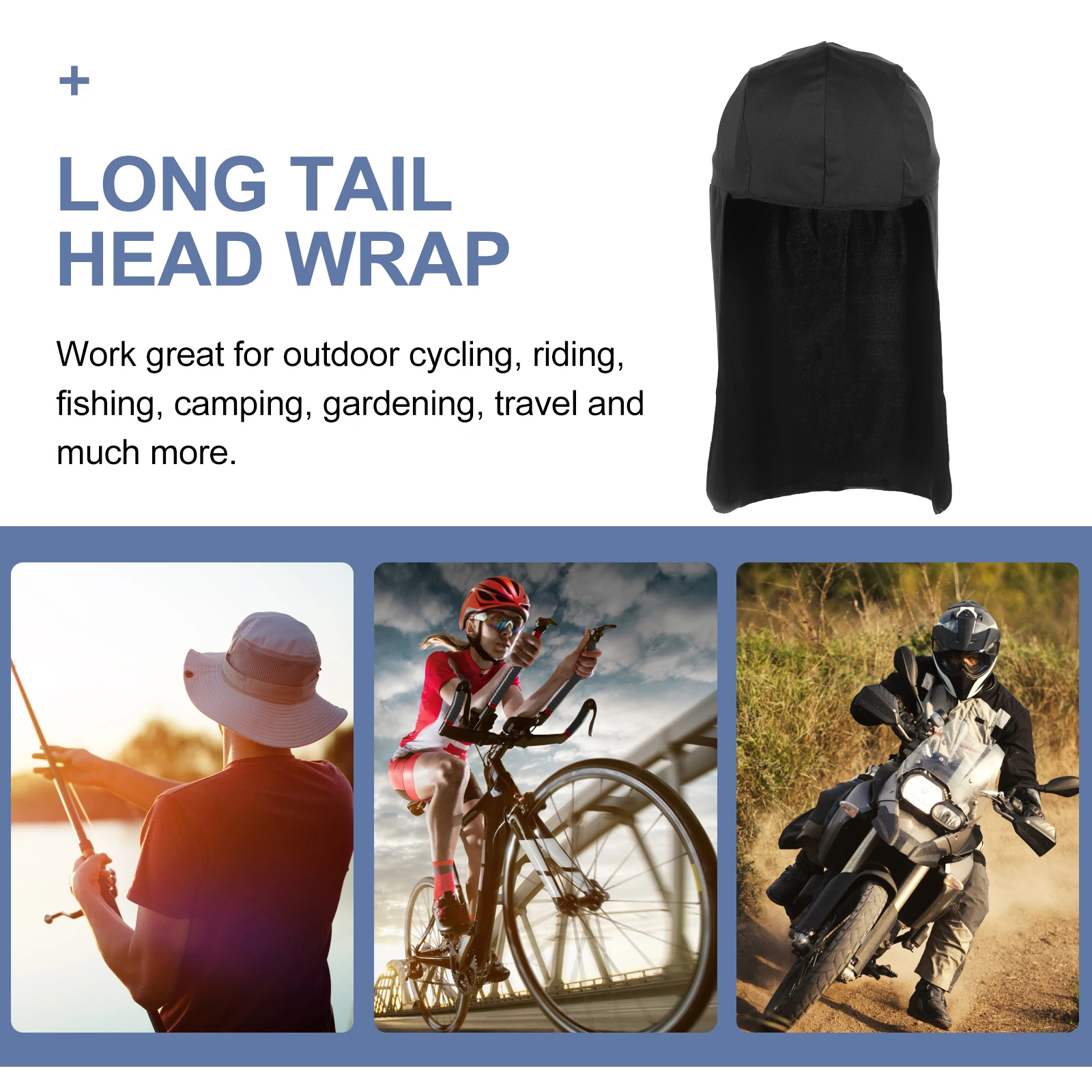 

4 Pcs Long Tail Hat Neck Sun Protection Cooling Skull Caps Polyester Outdoor Windproof Cycling Accessories Head Wrap Hat